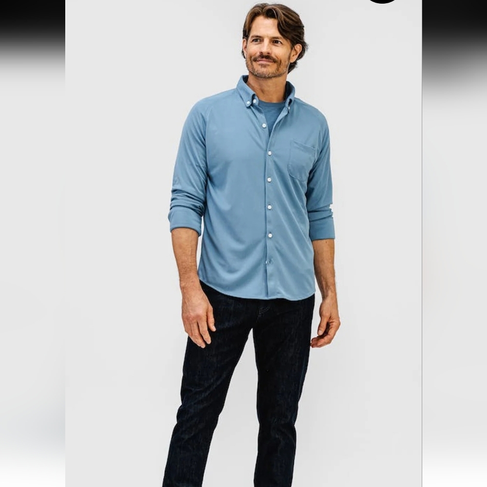 Ministry of Supply Men's Light Blue Raglan Shirt Jacket